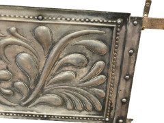 George Jack for Longden & Co., Arts & Crafts Cast Iron Plated Copper & Cipollino Marble Fireplace - Thumbnail 3