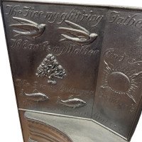 George Jack for Longden & Co., Arts & Crafts Cast Iron Plated Copper & Cipollino Marble Fireplace - Thumbnail 4