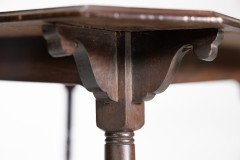 An Aesthetic Movement Walnut Two-tier Side Table with Canted Corners on Fine Ring Turned Legs - Thumbnail 11