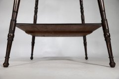 An Aesthetic Movement Walnut Two-tier Side Table with Canted Corners on Fine Ring Turned Legs - Thumbnail 15