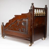 An Aesthetic Movement Walnut Coal Box - Thumbnail 6