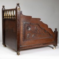 An Aesthetic Movement Walnut Coal Box - Thumbnail 7