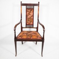 George Walton for John Rowntree's Cafe & Miss Cranston Tearooms. Arts & Crafts Walnut Armchair - Thumbnail 2