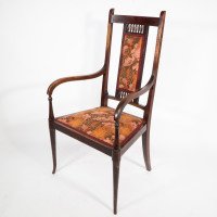 George Walton for John Rowntree's Cafe & Miss Cranston Tearooms. Arts & Crafts Walnut Armchair - Thumbnail 4
