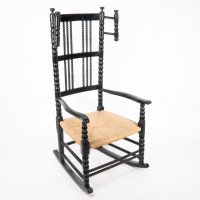 Philip Webb, Style of. An Ebonised 'Turner's' Rocking Chair