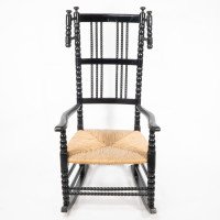 Philip Webb (style Of). An Ebonized 'Turner's' Rocking Chair - Thumbnail 2
