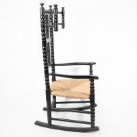 Philip Webb (style Of). An Ebonized 'Turner's' Rocking Chair - Thumbnail 3