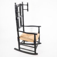 Philip Webb (style Of). An Ebonized 'Turner's' Rocking Chair - Thumbnail 4