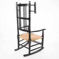Philip Webb (style Of). An Ebonized 'Turner's' Rocking Chair - Thumbnail 6
