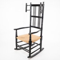 Philip Webb (style Of). An Ebonized 'Turner's' Rocking Chair - Thumbnail 9