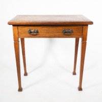 A Good Quality Arts & Crafts Single Drawer Card or Games Table - Thumbnail 4