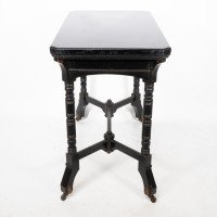 Charles Bevan for Marsh Jones & Cribb. Aesthetic Movement Walnut Ebonised Card Table - Thumbnail 4
