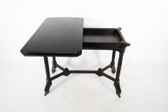 Charles Bevan for Marsh Jones & Cribb. Aesthetic Movement Walnut Ebonised Card Table - Thumbnail 6