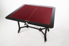 Charles Bevan for Marsh Jones & Cribb. Aesthetic Movement Walnut Ebonised Card Table - Thumbnail 8