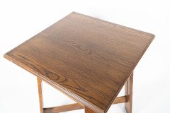 A Well-Crafted Stylish Arts & Crafts Oak Side Table with Stylised Floral Cut-outs - Thumbnail 7