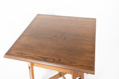 A Well-Crafted Stylish Arts & Crafts Oak Side Table with Stylised Floral Cut-outs - Thumbnail 8