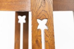 A Well-Crafted Stylish Arts & Crafts Oak Side Table with Stylised Floral Cut-outs - Thumbnail 9