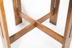 A Well-Crafted Stylish Arts & Crafts Oak Side Table with Stylised Floral Cut-outs - Thumbnail 10