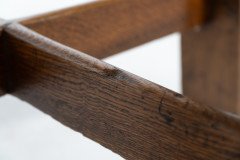 A Well-Crafted Stylish Arts & Crafts Oak Side Table with Stylised Floral Cut-outs - Thumbnail 13