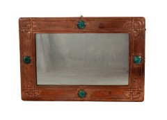 Archibald Knox for Liberty and Co. An Arts and Crafts copper mirror with Celtic interlacing - Thumbnail 1