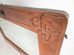 Archibald Knox for Liberty and Co. An Arts and Crafts copper mirror with Celtic interlacing - Thumbnail 3