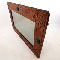 Archibald Knox for Liberty and Co. An Arts and Crafts copper mirror with Celtic interlacing - Thumbnail 7