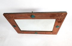 Archibald Knox for Liberty & Co. An Arts & Crafts copper mirror with Celtic interlacing - Thumbnail 8