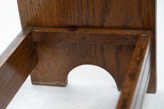 Arts & Crafts Oak Umbrella and Walking Stick Stand with Brass Rails c.1910 - Thumbnail 12