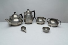 Liberty & Co., An Arts & Crafts Six Piece Pewter Tudric Tea Set - Thumbnail 2