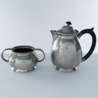 Liberty & Co., An Arts & Crafts Six Piece Pewter Tudric Tea Set - Thumbnail 15