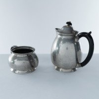 Liberty & Co., An Arts & Crafts Six Piece Pewter Tudric Tea Set - Thumbnail 16