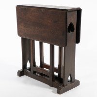 Arts & Crafts Cotswold Style Oak Gate Leg Drop Leaf Tea or Side Table - Thumbnail 4