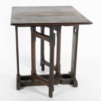 Arts & Crafts Cotswold Style Oak Gate Leg Drop Leaf Tea or Side Table - Thumbnail 8