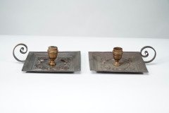 Benham & Froud London. A Pair of Arts & Crafts Copper Night Candle Holders - Thumbnail 2