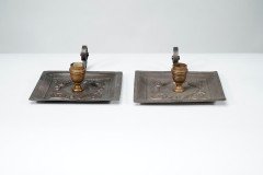 Benham & Froud London. A Pair of Arts & Crafts Copper Night Candle Holders - Thumbnail 3