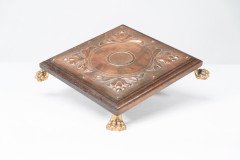 Benham & Froud Attributed, an Arts & Crafts Copper & Oak Teapot Stand or Trivet - Thumbnail 5