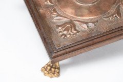 Benham & Froud Attributed, an Arts & Crafts Copper & Oak Teapot Stand or Trivet - Thumbnail 13
