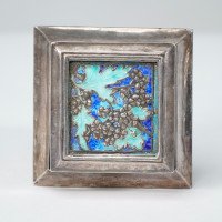 A Small Arts & Crafts Silver Plated Jewellery Box with Enamel Decoration - Thumbnail 3