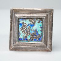 A Small Arts & Crafts Silver Plated Jewellery Box with Enamel Decoration - Thumbnail 5