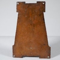 Richard Rathbone, attributed. An Arts & Crafts 'a Frame' Copper Wall Sconce with Riveted Ruskin Jewel - Thumbnail 10