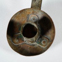 Richard Rathbone, attributed. An Arts & Crafts 'a Frame' Copper Wall Sconce with Riveted Ruskin Jewel - Thumbnail 8