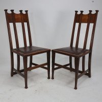 George Montague Ellwood. Made by J. S. Henry. A Set of Ten Arts & Crafts Oak Dining Chairs - Thumbnail 10