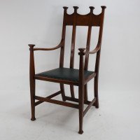 George Montague Ellwood. Made by J. S. Henry. A Set of Ten Arts & Crafts Oak Dining Chairs - Thumbnail 15