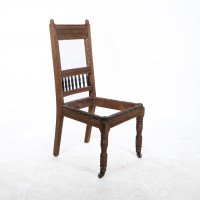 E. W. Godwin, attributed. A Pair of Oak Dining Chairs Ready Upholstery - Thumbnail 2