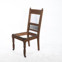 E. W. Godwin, attributed. A Pair of Oak Dining Chairs Ready Upholstery - Thumbnail 4