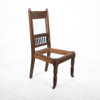 E. W. Godwin, attributed. A Pair of Oak Dining Chairs Ready Upholstery - Thumbnail 10