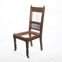 E. W. Godwin, attributed. A Pair of Oak Dining Chairs Ready Upholstery - Thumbnail 13