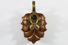 Arts & Crafts c.1900 Pair of Copper and Brass Lily Pad Candle Night Lights - Thumbnail 12