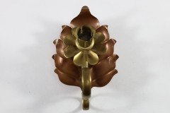 Arts & Crafts c.1900 Pair of Copper and Brass Lily Pad Candle Night Lights - Thumbnail 13