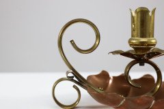 Arts & Crafts c.1900 Pair of Copper and Brass Lily Pad Candle Night Lights - Thumbnail 17